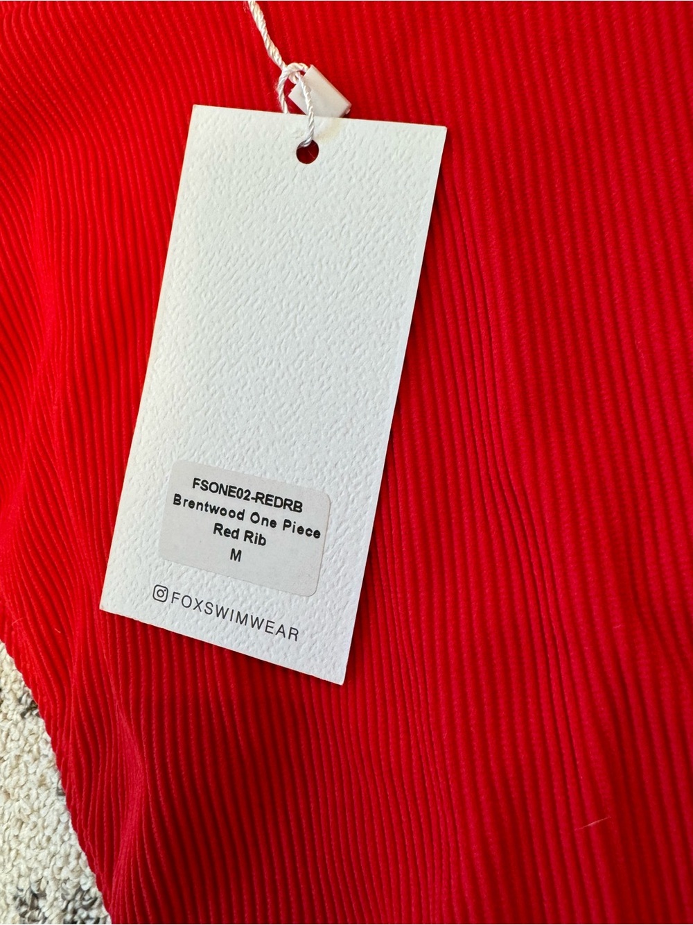 White Fox Boutique Red One-Piece Tie-Front Swimwear - Picture 3 of 3